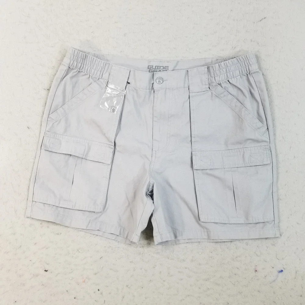 Guide Gear Cargo Shorts Mens 38 Gray Cotton Canvas Utility Tactical Outdoor 6in